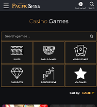 Pacific Spins Casino Screenshot