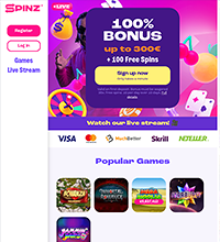 Spinz Casino Screenshot