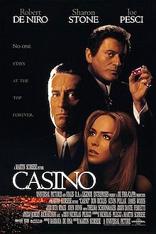 Casino movie poster with Robert de Niro and Sharon Stone, directed by Martin Martin Scorsese