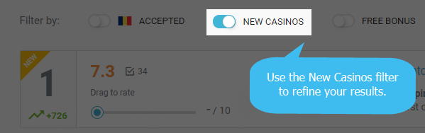 New casinos filter on 10Casinos