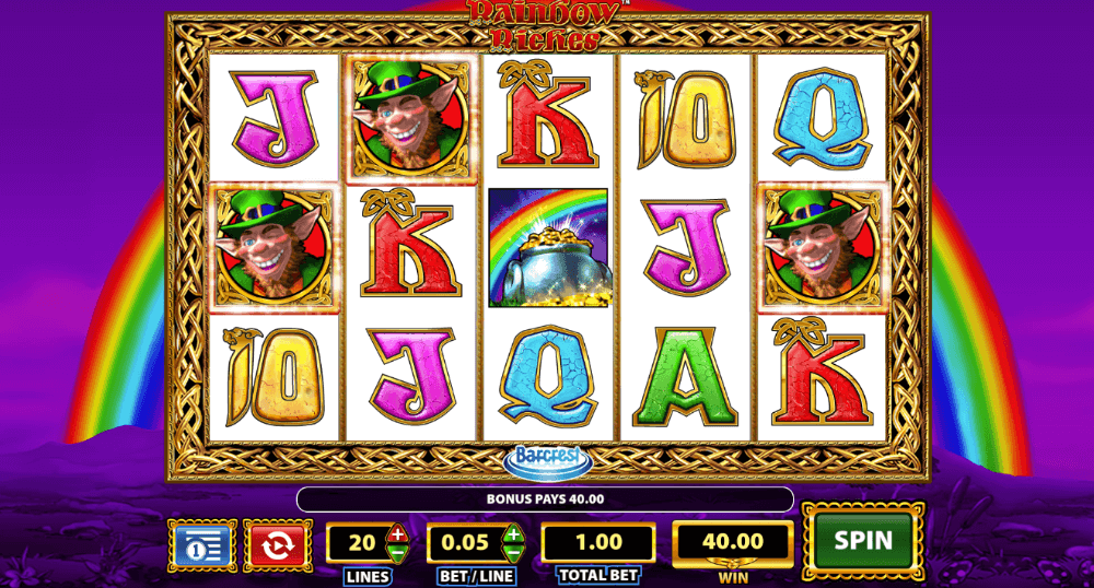 Rainbow Riches online slot reels